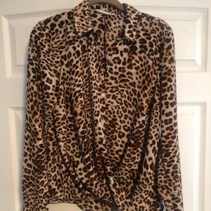 Leopard Print Top- Size M